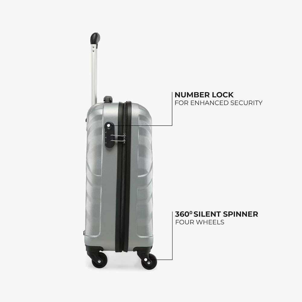 Stony Brook Premium Silver Trolley - Polycarbonate Hard Shell Travel Suitcase