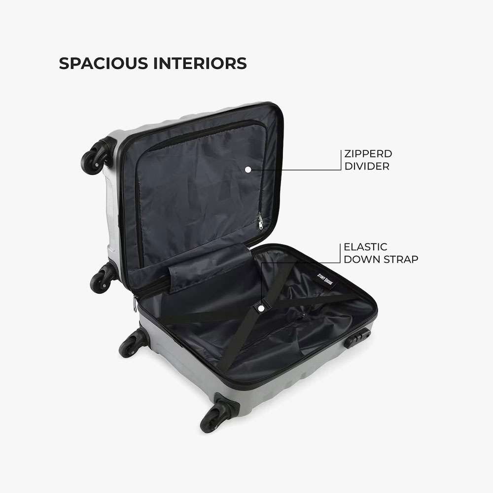 Stony Brook Premium Silver Trolley - Polycarbonate Hard Shell Travel Suitcase